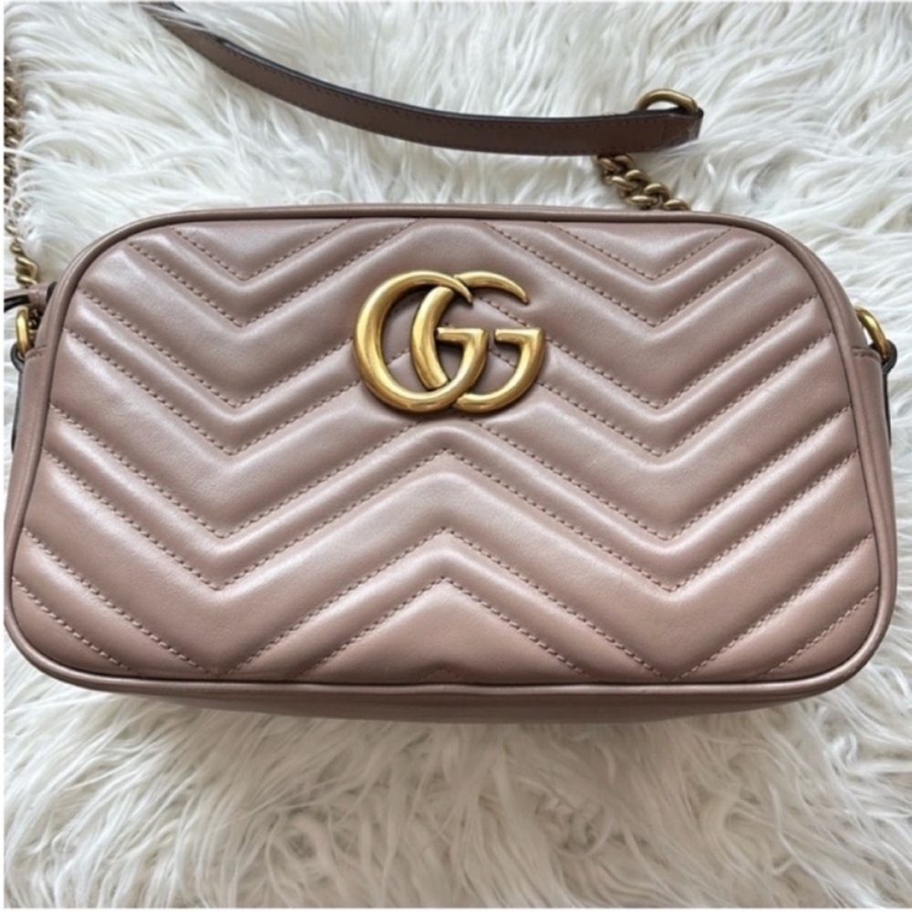 Gucci Maramont Rose Quilted Leather Crossbody Camera Bag - Picture 2 of 16